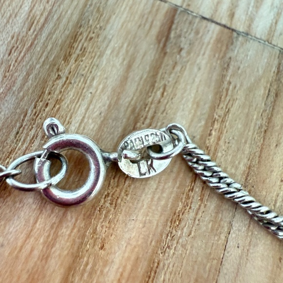 Vintage 925 Sterling silver shell abalone mosaic pendant necklace - Picture 5 of 10